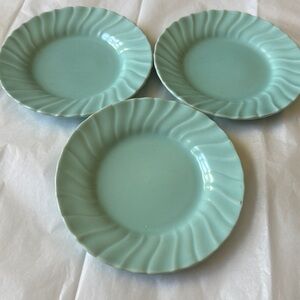 Franciscan Coronado Aqua Blue Matte lot of 3 6.5” bread plates